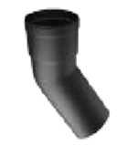 COUDE ALU NOIR 45&deg; D.60MM