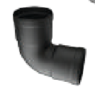 COUDE ALU NOIR 90&deg; FEMELLE/FEMELLE D.60MM