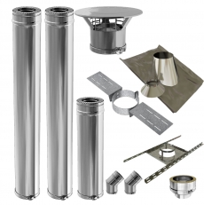 KIT CONDUIT COUDE A 45°  INOX  ISOLEE  100/150 P/ POELE A GRANULES