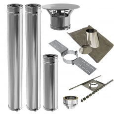 KIT CONDUIT DROIT  INOX  ISOLEE  100/150 P/POELE A GRANULES