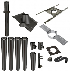 Kit conduit intérieur pour raccordement vertical avant tubage poêle à  granulés 80/125 - STOVIA - CONDUITDINAK80/125