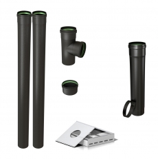 Kit conduit Vertical ou sortie toit pour Poêle à granulés 80/125 - Noir  laqué - Accessoires cheminées et poêles - Achat & prix