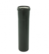 Conduit pellet émaillé noir - joint viton - longueur 0,50 m TEN