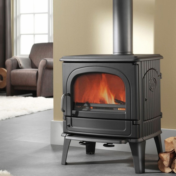 POELE A BOIS FONTE 64 CB LAQUE  ANTHRACITE FONTE FLAMME