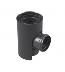 TE EQ + TAMPON  CONCENTRIQUE INT INOX  316 80 GALVANISE NOIR EXT 125