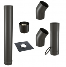 Conduit cheminée - Tuyau 1M Noir Anthracite diamètre 150